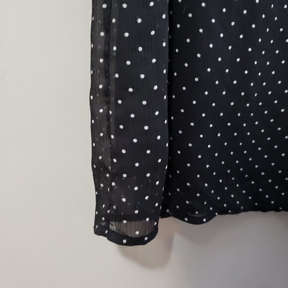 Pins & Needles UO * Black Dot Chiffon Dress Sz S - Picture 6 of 8